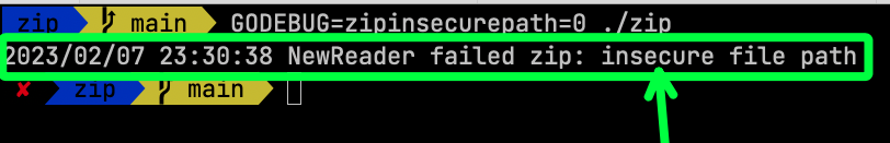 Go 1.20 archive/zip NOT rendering malicious file